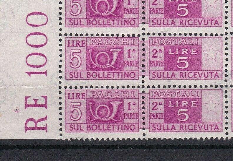 italy  1946 mint never hinged parcel post  stamps block ref r13036