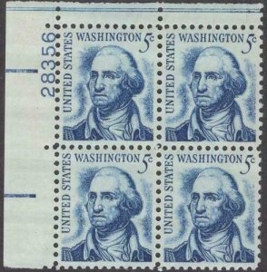 Scott # 1283 - US Plate Block Of 4 - George Washington - MNH - 1966