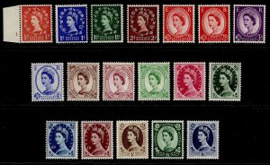 GB QEII SG515-531, COMPLETE SET (1 of each value) WMK TUDOR, NH MINT. Cat £100. 