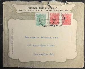 1913 Tepetitlan Mexico Commercial cover To Los Angeles Ca USA