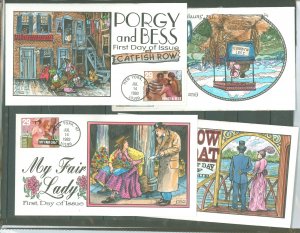 US 2767-2770 Fred Collins handpainted FDC - complete set of 4 cachets - Music
