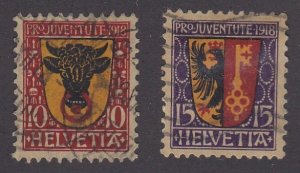 Switzerland # B10-11, Coats of Arms. Used 1/2 Cat.