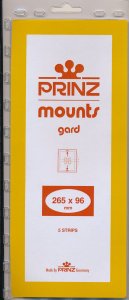 Prinz Scott Stamp Mount 96/265 mm - BLACK - Pack of 5 (96x265  96mm) STRIP 1079 