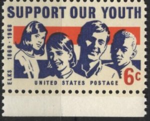 US 1342 (mnh) 6¢ Support Our Youth (1968)