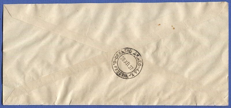 1937 PARAGUAY First Flight Airmail Cover To Rio de Janeiro, Pan American - Ship