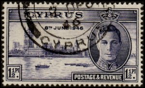 Cyprus 156 - Used - 1 1/2pi Peace Issue (1946)