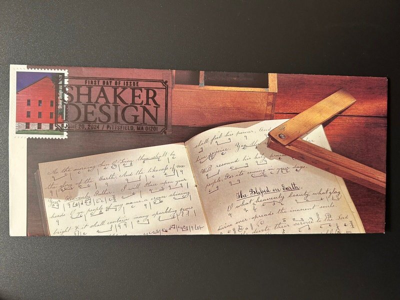 2024 Shakers Design Handcrafted Cachet FDC 8.75 x 4 Written Hymns Songs