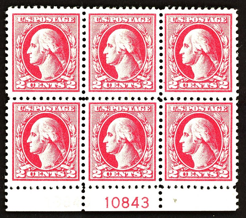 U.S. #526 MINT PL# Block OG HR 