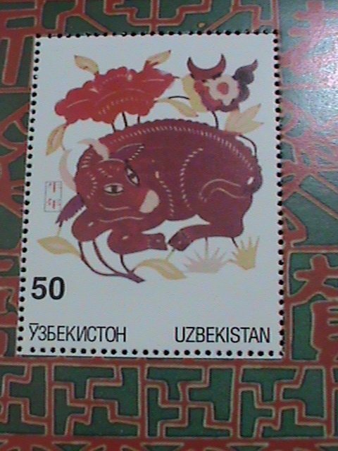 UZBEKISTAN-1997-   YEAR OF THE OX -NEW YEAR MNH S/S SHEET  VERY FINE