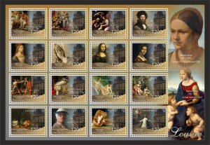 Stamps.  Art, painting, world museums 2018 1 sheet perforated