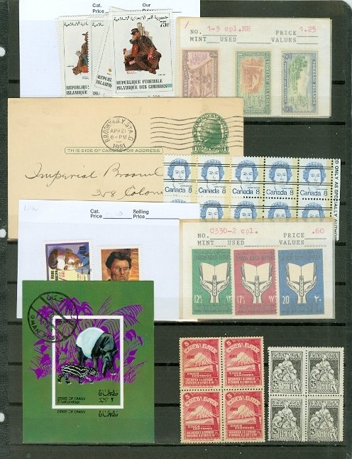 WORLDWIDE  (16) LOTS FROM MERCHANT STOCK...SOME MNH