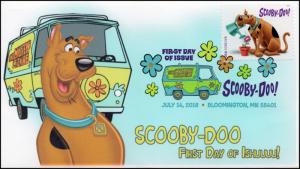 18-168, 2018, Scooby-Doo, First Day Cover, Digital Color Postmark, Cartoon, Dogs