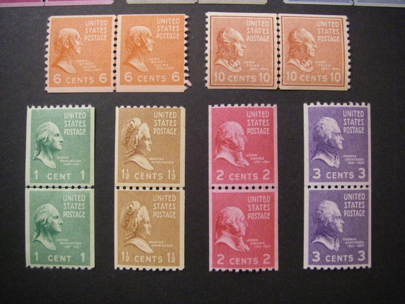 PREXIE LINE PAIRs COMPLETE, Scott 839 - 851, BEAUTIFUL MNH GROUP