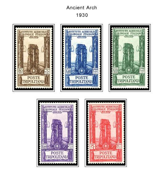 COLOR PRINTED TRIPOLITANIA 1923-1938 STAMP ALBUM PAGES (23 illustrated pages)