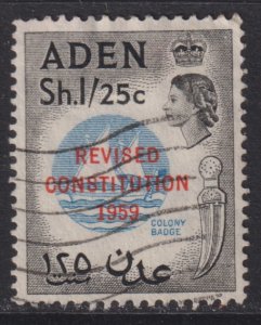 1959 Aden 1/ 25¢ Revised Constitution issue Used Sc# 64 CV: $1.50