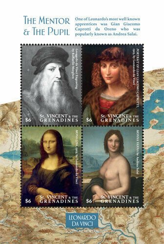 2019/07- ST VINCENT - LEONARD DA VINCI     4V  complet set    MNH ** T