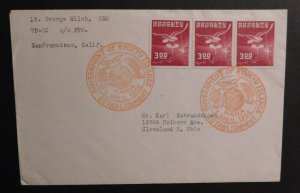 1952 Naha Ryukyu First Day Cover FDC Government Establishment to Cleveland OH US