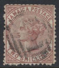 Jamaica SG 14 spacefiller short perfs  SC# 14 mauve wmk CC  see details