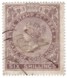 (I.B) Cape of Good Hope Revenue : Stamp Duty 6/- (1865)