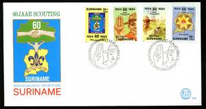 SURINAME 1984 60th Years of Scouting FDC