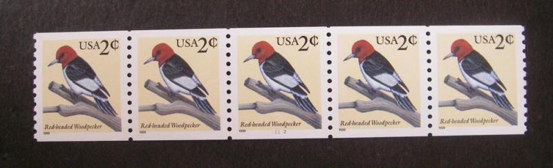 Scott 3045, 2c Woodpecker, PNC5 #22222, MNH Coil Beauty