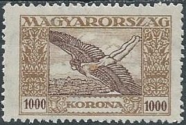 Hungary C8 (mlh) 1,000k Icarus, bis brn & brn (1924)