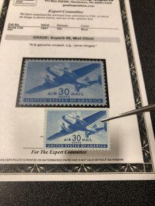 C30 Air Mail 30 cents Unused Mint Never Hinged Graded by PSE SUPERB 98 