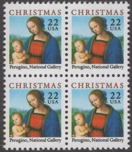 Scott # 2244 - Perugino Madonna & Child - Block Of 4 - MNH -1986