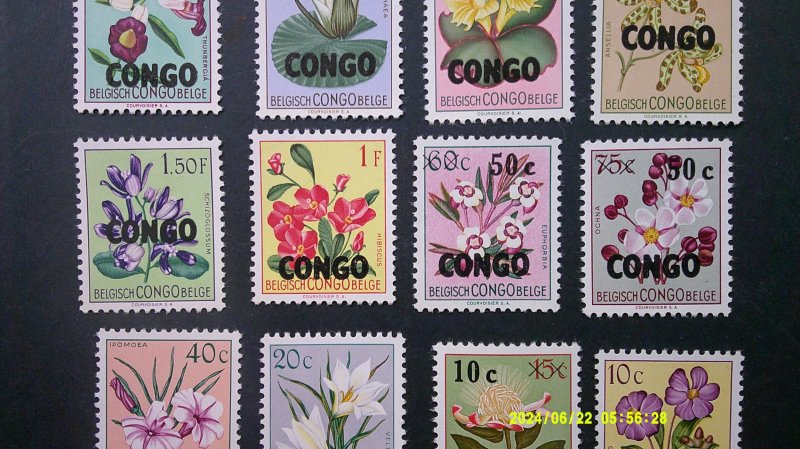 Congo Dem. Rep. 1960 OVPTS. Scott# 323-340 complete MNH XF set of 18