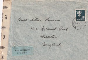 194x Nessoden, Norway to Oslo Norway Airmail censored (C5876)