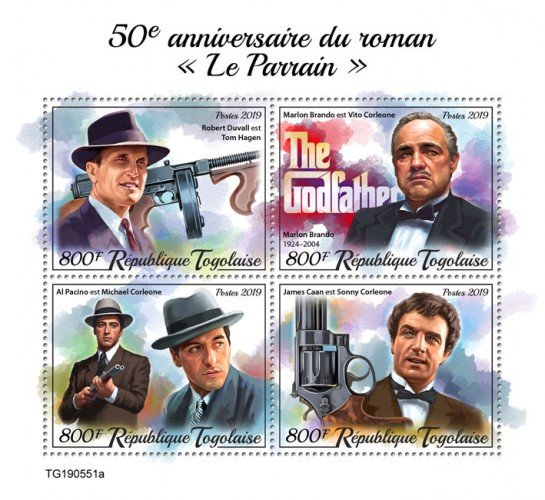 Stamps TOGO 05 11 2019 Код: TG190544a-TG190564b.Book “The Godfather”