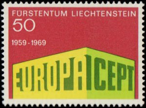 Liechtenstein #453, Complete Set, 1969, Europa, Never Hinged