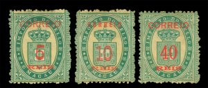 MACAU (CHINA) 1887 Coat of Arms set  Scott # 32-34 mint MH