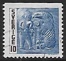 Sweden # 727 - Man with Axe & Beast - used.....{KR12}
