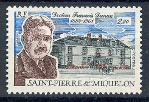 ST. PIERRE & MIQUELON SC# 491 DR. FRANCOIS DUNAN - MNH