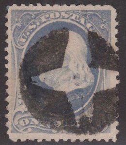 US Scott # 206 1c Franklin Fancy Cancel Bold 4 Point Star