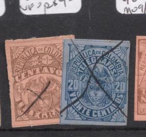 Colombia 1892 lot of two Telegraph Stamps VFU (6deu) 