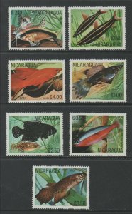 Thematic Stamps Animals - NICARAGUA 1981 TROPICAL FISH 2296/02  7v mint