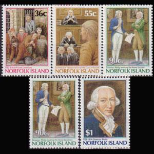 NORFOLK IS. 1986 - Scott# 392-6 Gov.Phillip Set of 5 NH