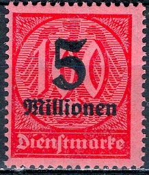 Germany; 1923: Sc. # O39: **/MNH Single Stamp