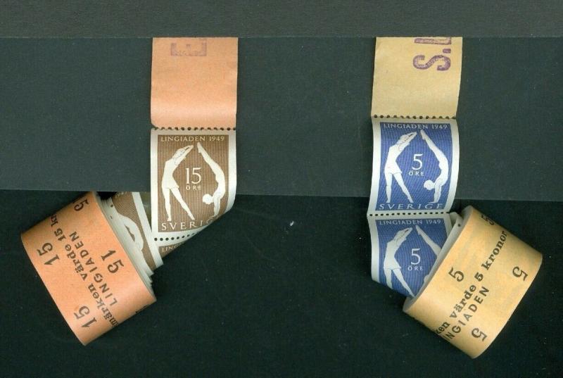 Sweden. Stamp 2 Full Roll. 2x100 Stamps. Mnh.1949. 5 & 15 Ore. Gymnastic.Lingiad