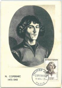 72727 -  FRANCE - Postal History -  MAXIMUM CARD -  SCIENCE Copernicus 1957
