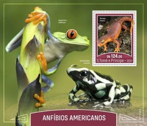 St Thomas - 2021 American Amphibians, Newt - Stamp Souvenir Sheet - ST210541b