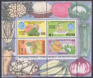 1992 Nigeria 598-601/B16CA error perforation / Fruits and vegetables