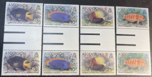 ASCENSION ISLAND # 262-265-MINT NEVER/HINGED-COMPLETE SET OF GUTTER PAIRS-1980