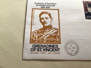 Sir Winston Churchill 1974 Grenadines of St Vincent cover A13606