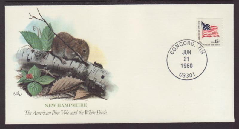 New Hampshire,Pine Vole 1980 Fleetwood Cover BIN