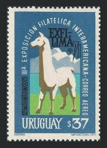 Uruguay C381,MNH.Michel 1229. EXFILIMA-1971.Llama and Mountains.