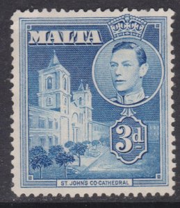 Malta 1943 St Johns Co Cathedral 3d Mint No Gum SG 223a VGC