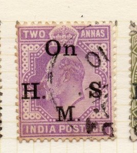 India Ed VII 1902-09 Early Issue Fine Used 2a. Optd HMS 189798